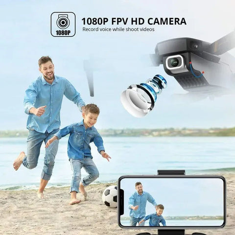 Foldable 1080P HD FPV Drone with Dual Camera and Modular Batteries