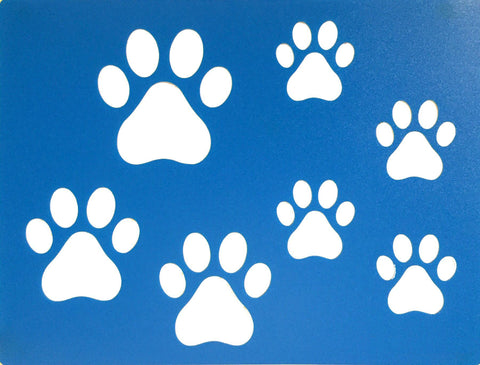 2-Pack Reusable Dog and Cat Paw Print Painting Stencils