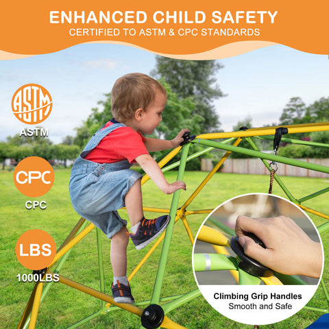 10-Foot Dome Climbing Jungle Gym with Hammock