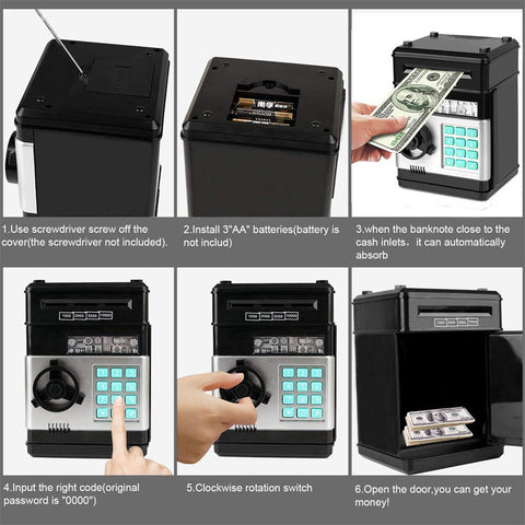 Electronic Mini ATM Password Money Bank for Kids