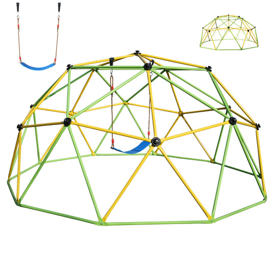 10-Foot Dome Climbing Jungle Gym with Hammock