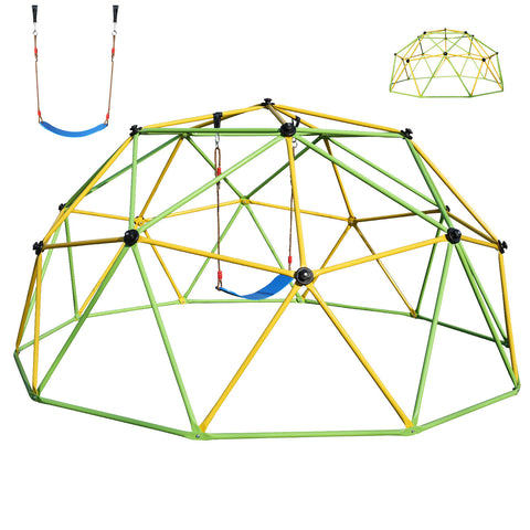 10-Foot Dome Climbing Jungle Gym with Hammock