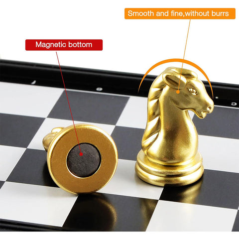 9.8-Inch Travel Folding Magnetic Chess Set