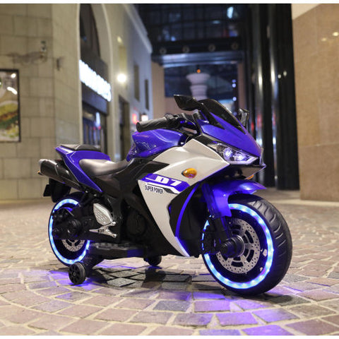 12V Kids Ride-On Electric Motorcycle with Training Wheels