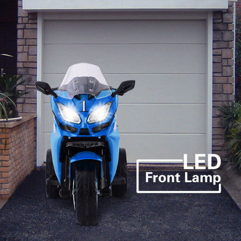 12V Kids 3-Wheel Electric Ride-on Motorcycle with Light-up Wheels