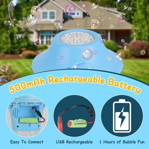 3-in-1 Standing Bubble Machine with Lights and Music