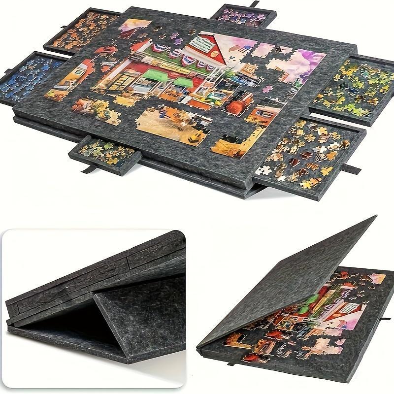 Foldable Puzzle Table with Sorting System and Built-in Stand