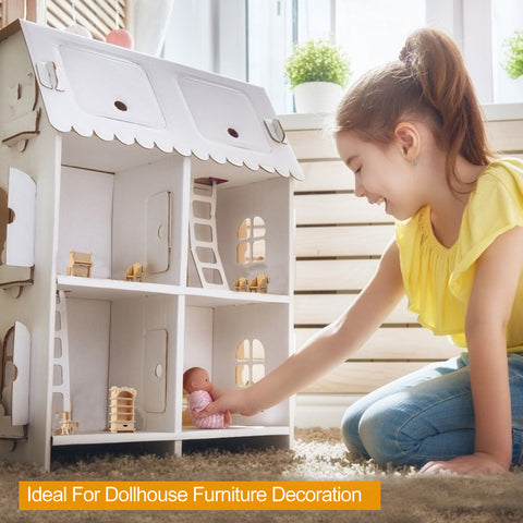 34-Piece 3D Wooden Dollhouse Furniture Miniature Puzzle Set