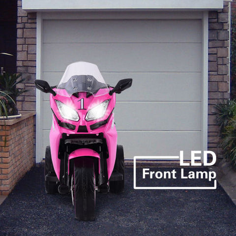 12V Kids 3-Wheel Electric Ride-on Motorcycle with Light-up Wheels