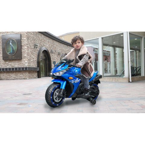 12V Electric Ride-On Motorcycle with Training Wheels
