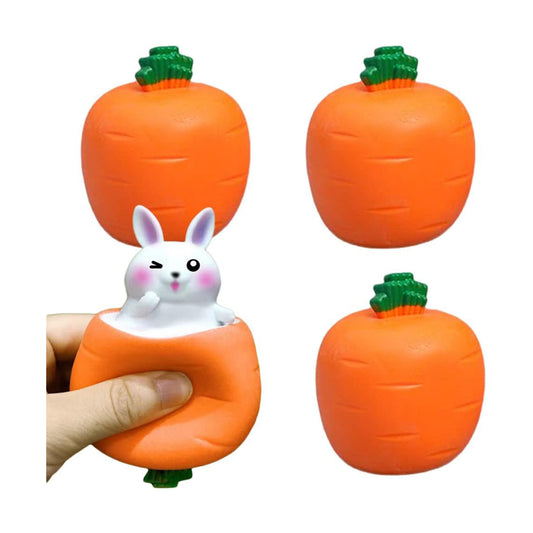 4-Pack Carrot Rabbit Pop-Up Squeeze Stress Relief Toys