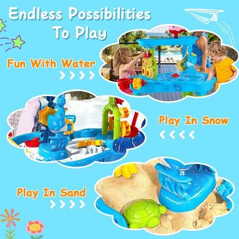 3-Tier Kids Sand and Water Activity Table Set