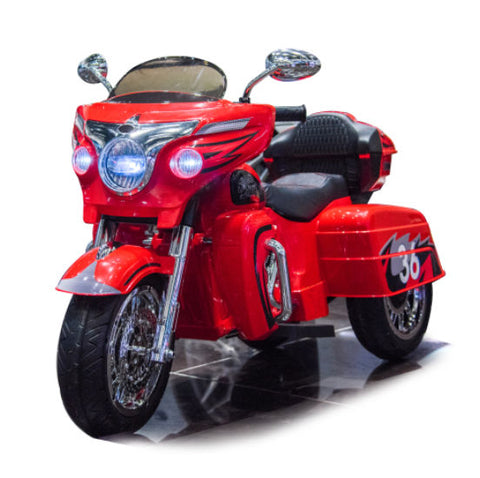 12V 2-Seat Electric Ride-On Motorcycle with 3 Wheels and Storage Box