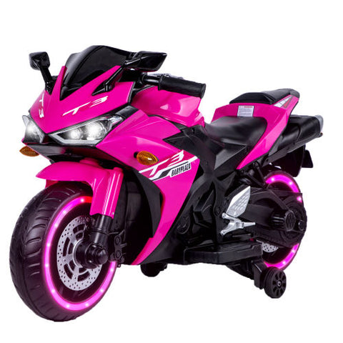 12V Electric Ride-On Motorcycle with Training Wheels