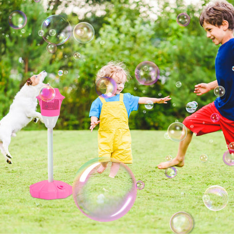 3-in-1 Standing Bubble Machine with Lights and Music