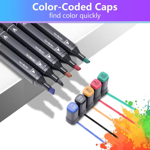 100-Color Double Tip Brush Pens for Drawing and Calligraphy