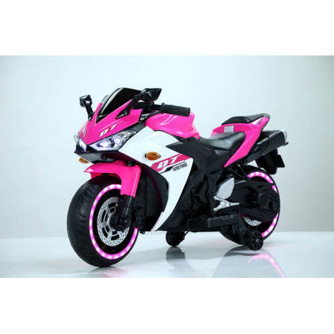 12V Kids Ride-On Electric Motorcycle with Training Wheels