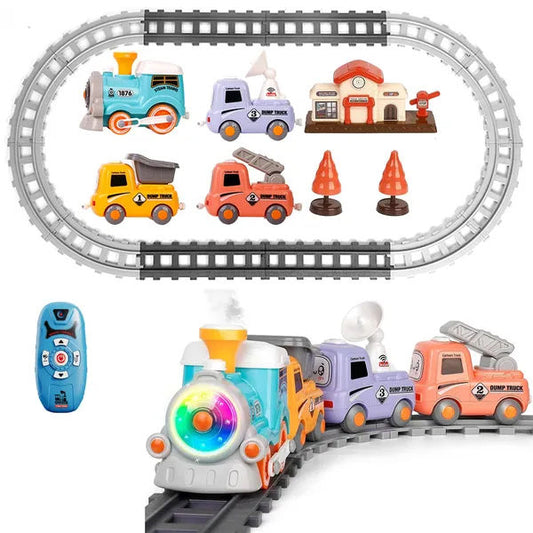 Electric Remote Control Train Set with Smoke Light and Sound