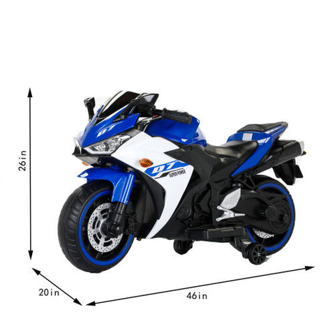 12V Kids Ride-On Electric Motorcycle with Training Wheels