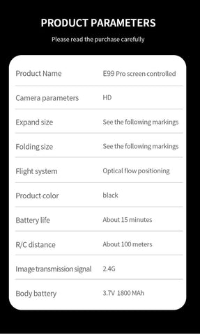 E99Pro Screen Control Drone with Dual Battery