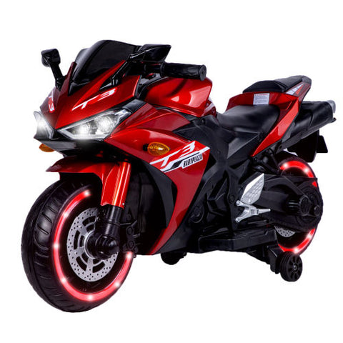 12V Electric Ride-On Motorcycle with Training Wheels