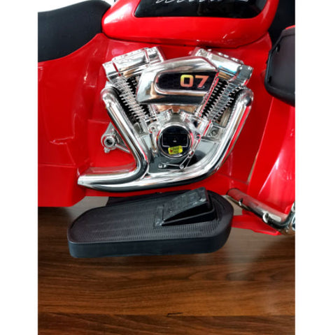 12V 2-Seat Electric Ride-On Motorcycle with 3 Wheels and Storage Box