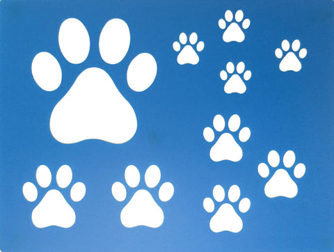 2-Pack Reusable Dog and Cat Paw Print Painting Stencils