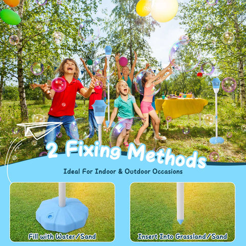 3-in-1 Standing Bubble Machine with Lights and Music