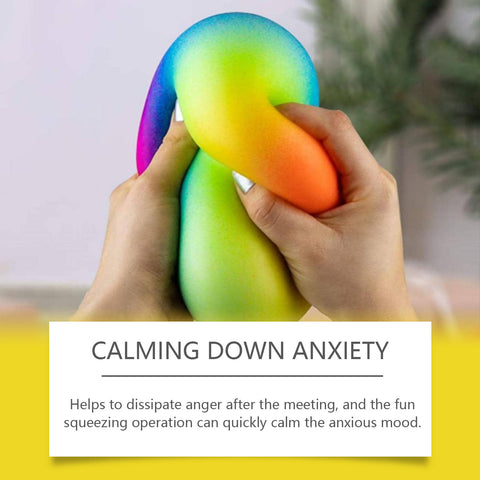 Rainbow Squeeze Stress Ball for Anxiety Relief and Grip Training
