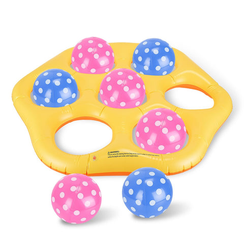 Inflatable Tic-Tac-Toe Pool Game Set With 7 Balls