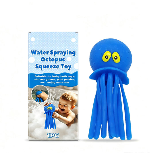 Water Spraying Octopus Squeeze Bath Toy for Bathtub and Pool