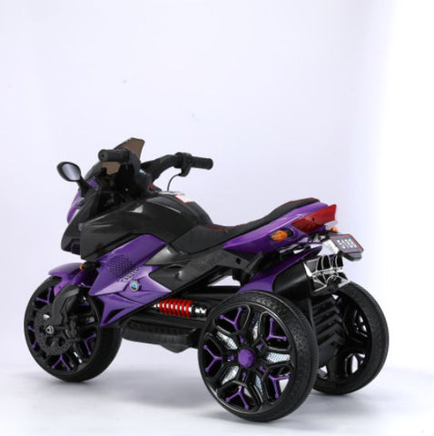 12V 3-Wheel Battery Powered Kids Ride-On Motorcycle with PU Seat