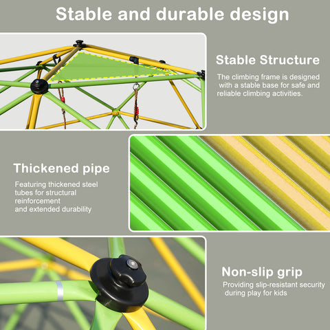 10-Foot Dome Climbing Jungle Gym with Hammock