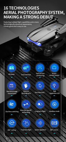 E99Pro Screen Control Drone with Dual Battery