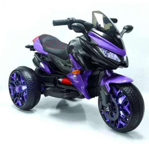 12V 3-Wheel Battery Powered Kids Ride-On Motorcycle with PU Seat