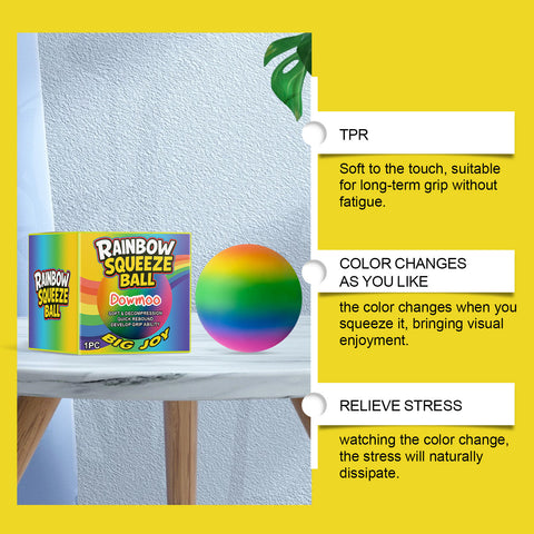 Rainbow Squeeze Stress Ball for Anxiety Relief and Grip Training
