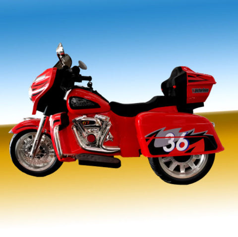 12V 2-Seat Electric Ride-On Motorcycle with 3 Wheels and Storage Box