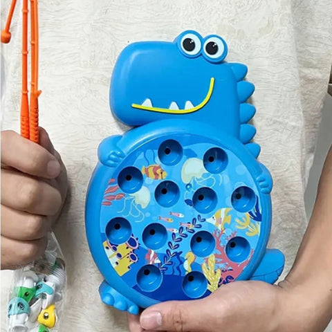 Dinosaur Magnetic Fishing Game Toy With 12 Fish and 2 Rods