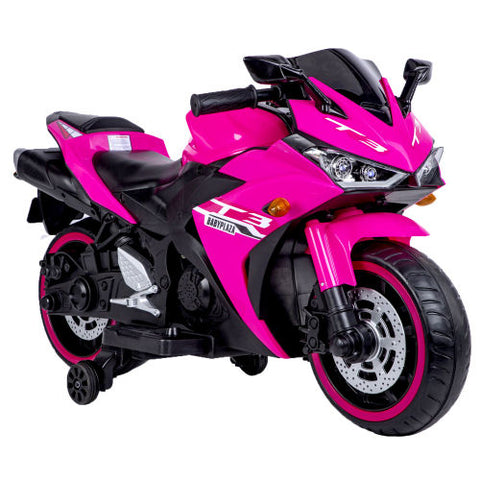 12V Electric Ride-On Motorcycle with Training Wheels