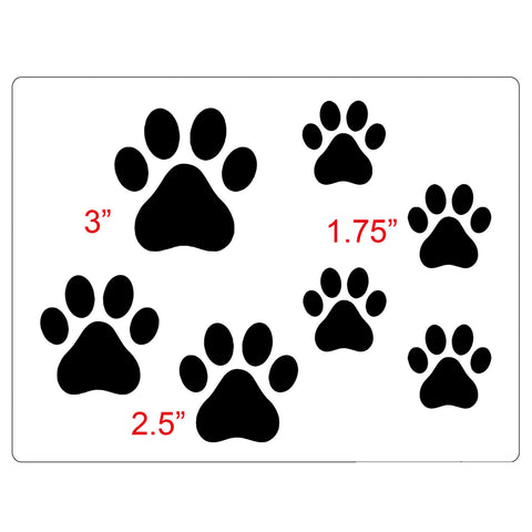 2-Pack Reusable Dog and Cat Paw Print Painting Stencils