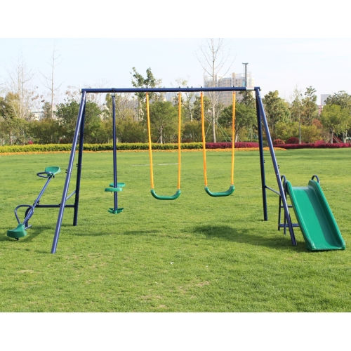 Heavy-Duty Steel Outdoor Swing Set for Kids
