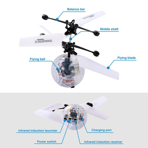 Infrared Induction RC Flying Ball Toy with LED Lights