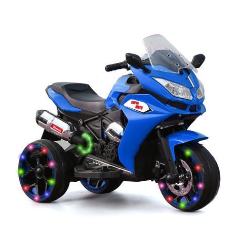 12V Kids 3-Wheel Electric Ride-on Motorcycle with Light-up Wheels