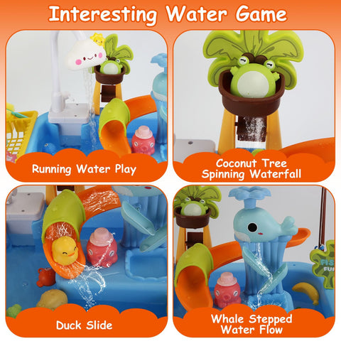 3-in-1 Kids Kitchen Sink Toy with Electric Faucet