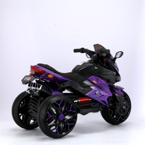 12V 3-Wheel Battery Powered Kids Ride-On Motorcycle with PU Seat