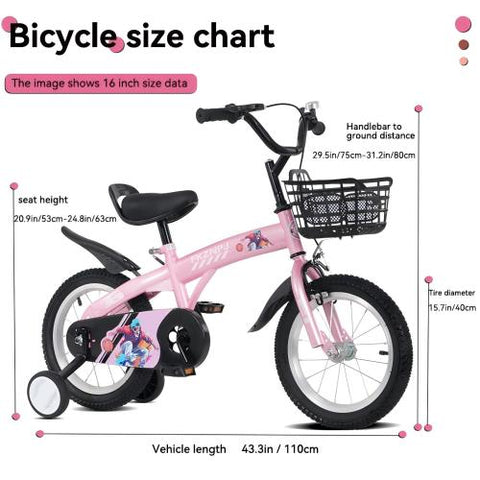 16-Inch Sporty Kids' Bicycle with Training Wheels