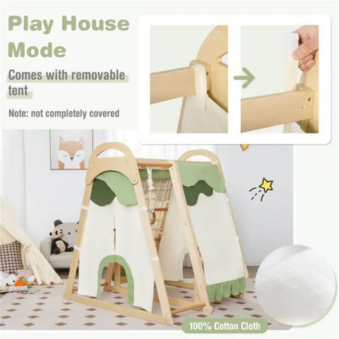 6-in-1 Wooden Kids Indoor Jungle Gym Playset