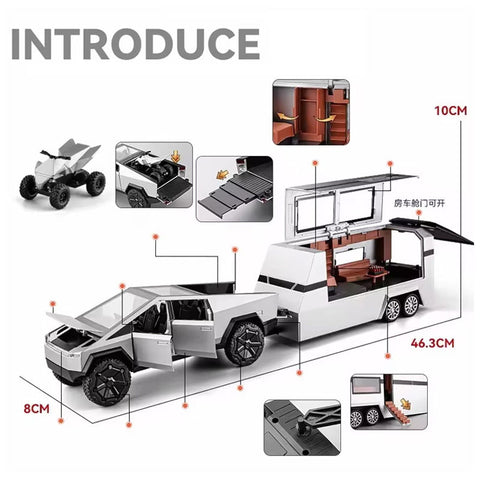 1:32 Diecast Metal Pickup Truck Toy with Pull-Back Action