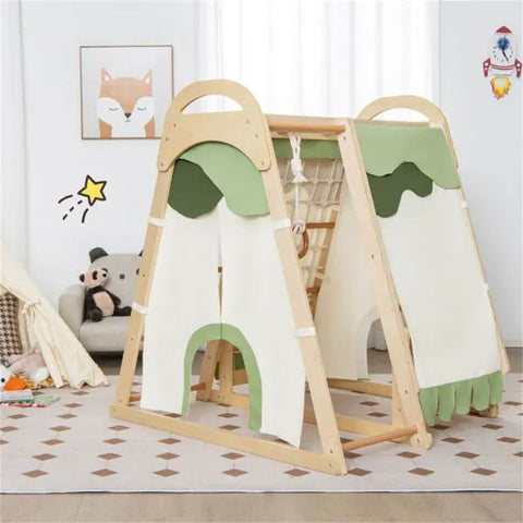 6-in-1 Wooden Kids Indoor Jungle Gym Playset