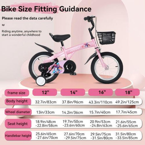 16-Inch Sporty Kids' Bicycle with Training Wheels